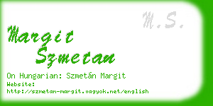 margit szmetan business card