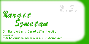 margit szmetan business card